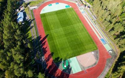 Sorvakon urheilukenttä kuvattuna yläilmoista