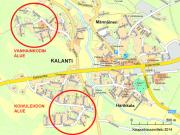 Kalannin tonttialueet kartalla