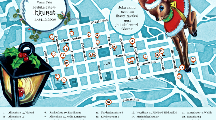 Joulukalenteri-ikkunat kartta