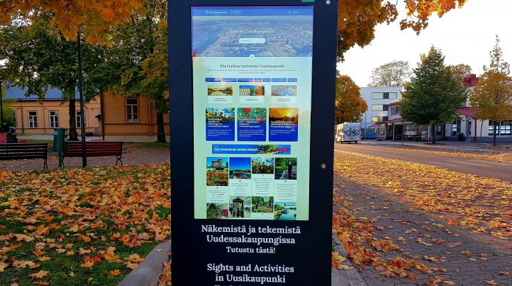 Syksynen kuva kosketusnäytöstä