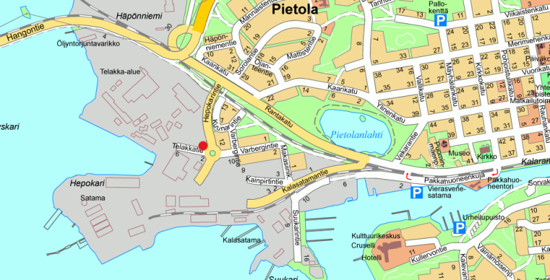 Telakkatien asememakaavamuutos lähestymiskartta