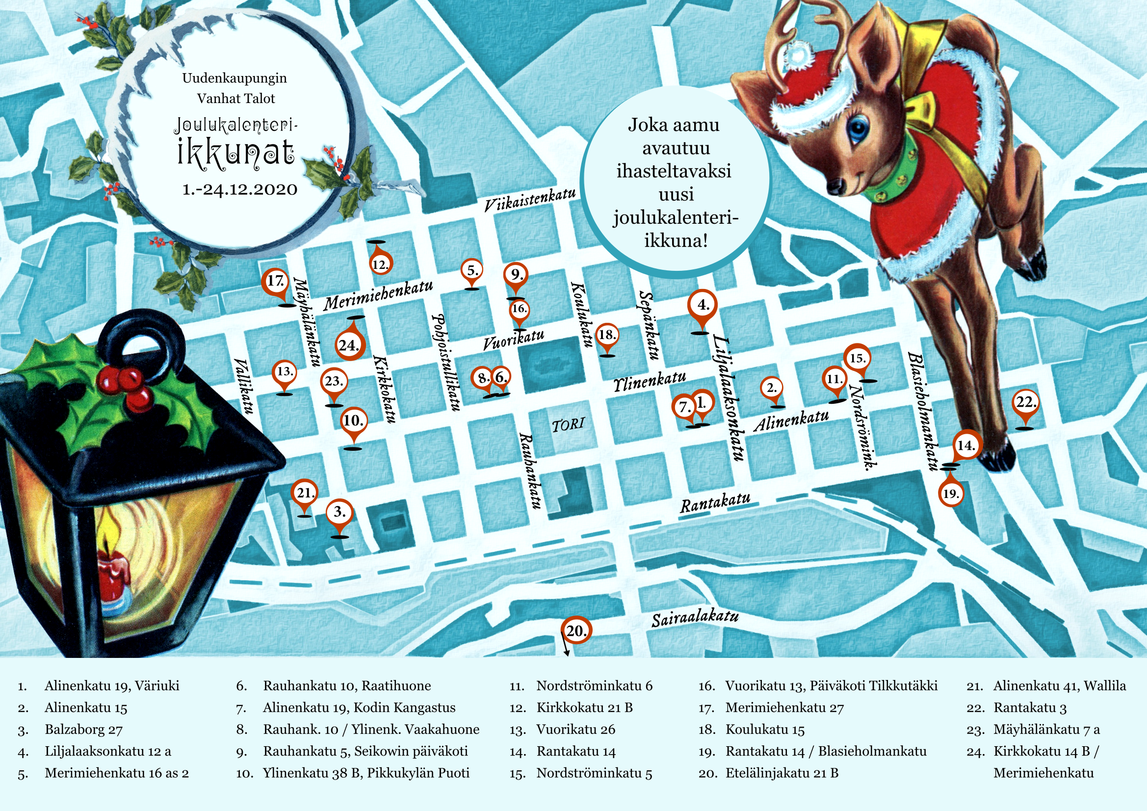 Joulukalenteri-ikkunat kartta