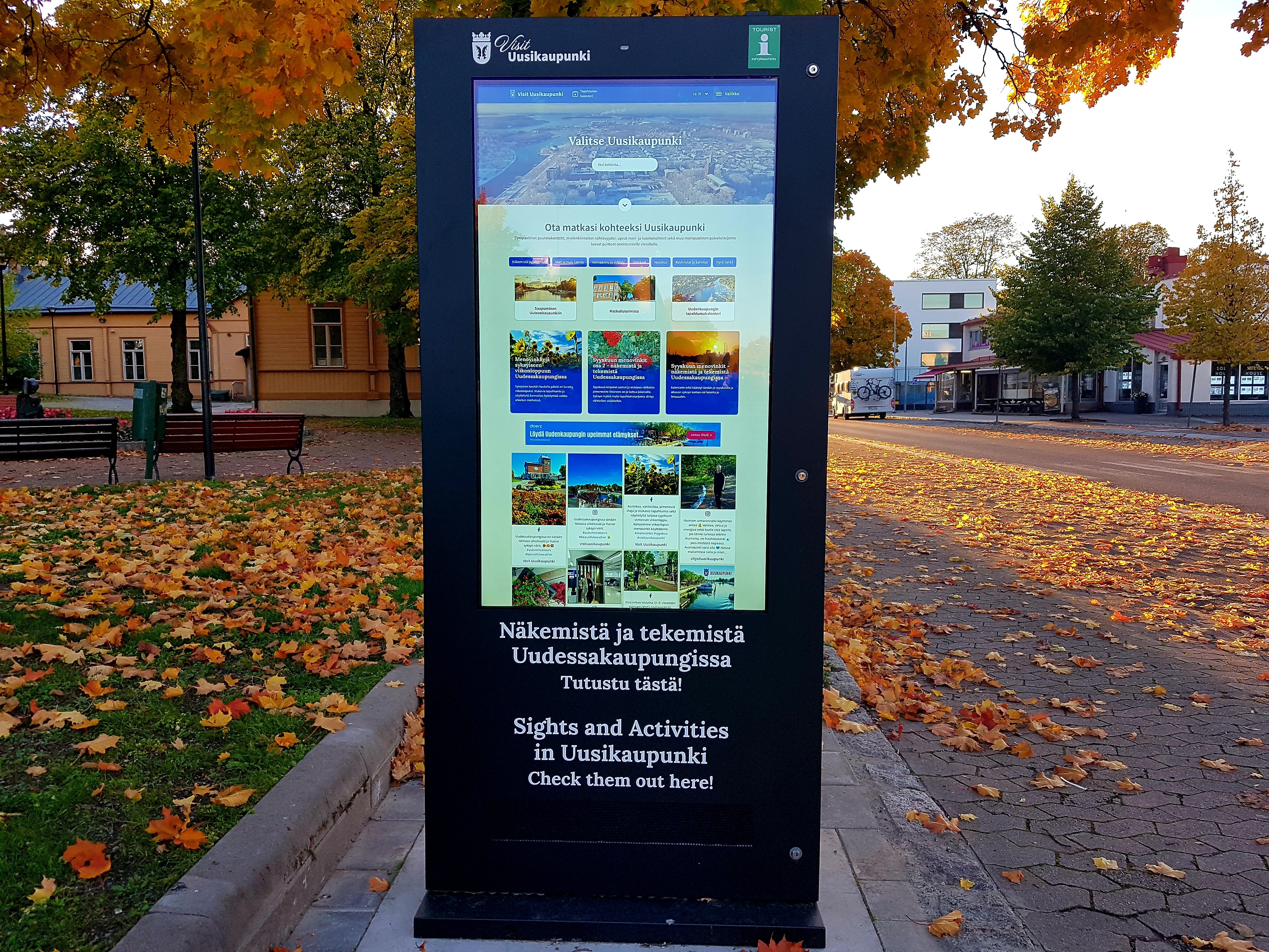 Syksynen kuva kosketusnäytöstä